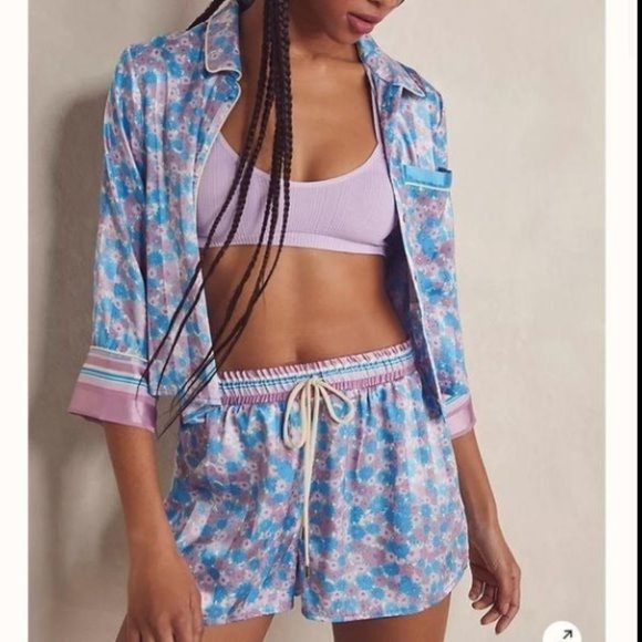Free People Pillow Talk PJ Set Cool Lavender NWT Size M